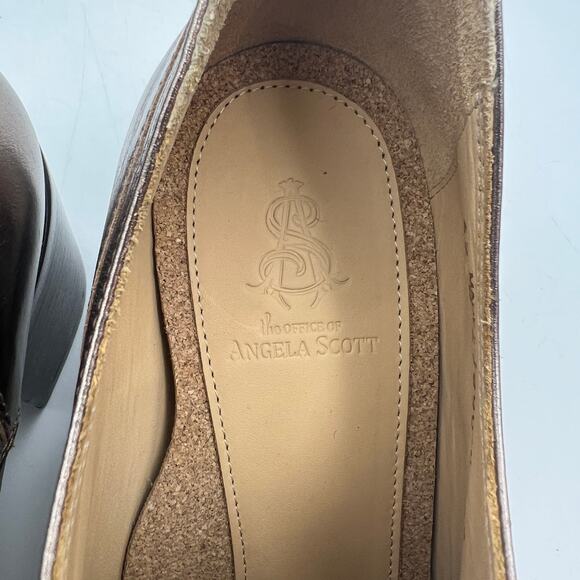 The Office of Angela Scott Women’s Miss Button Bronze Metallic Heeled Oxfords - Picture 3 of 11